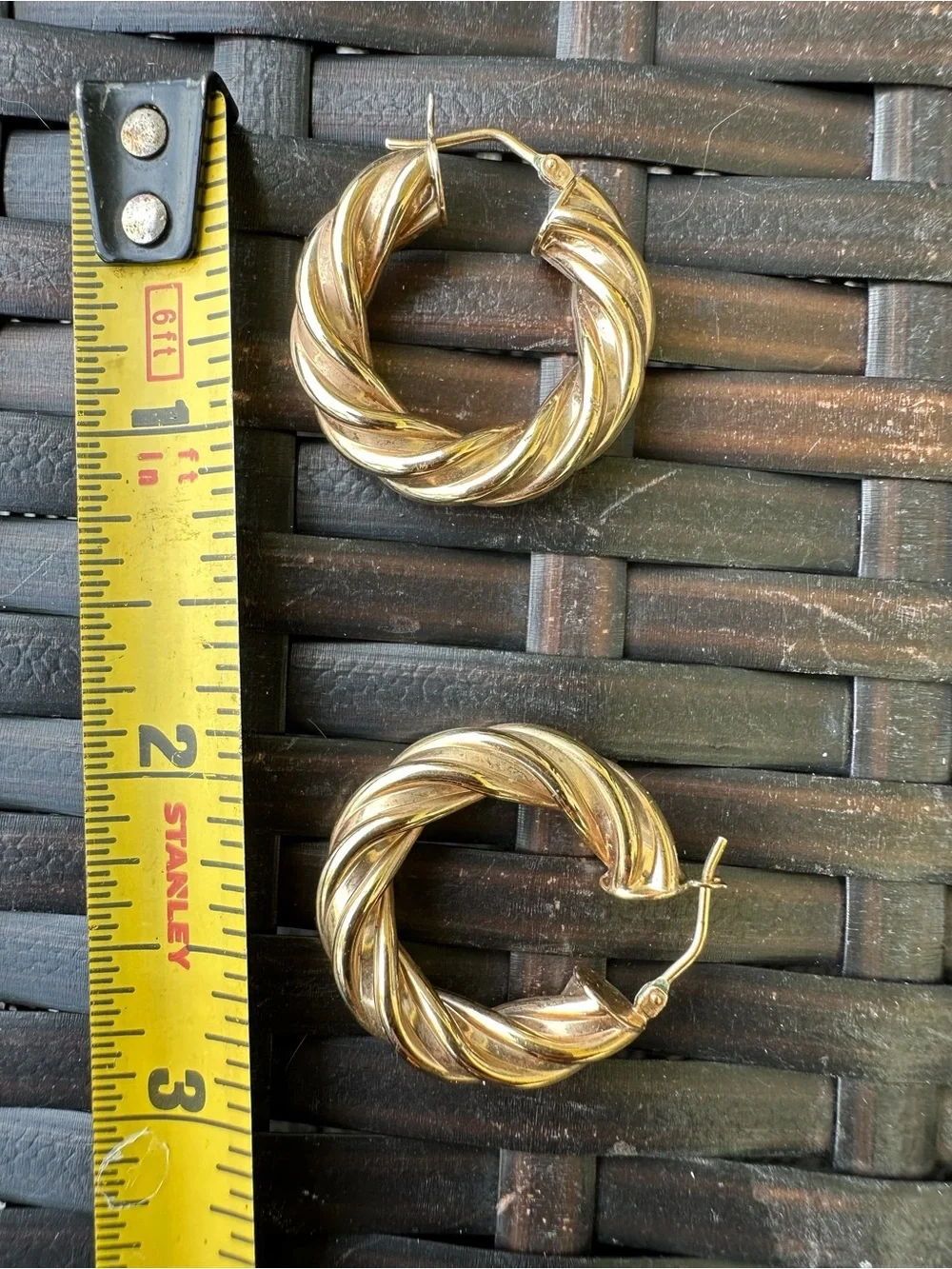 Italian Bronze Twisted Hoop Earrings